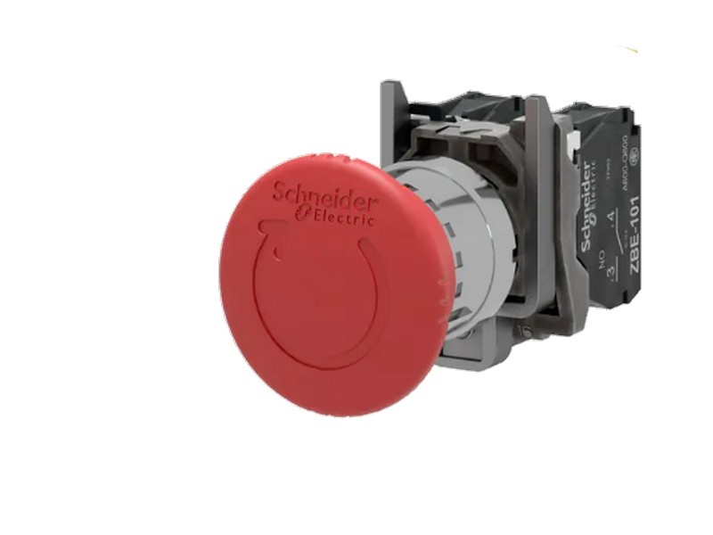 Bouton d'arrêt d'urgence à accrochage Schneider Harmony XB4 1NO+1NC