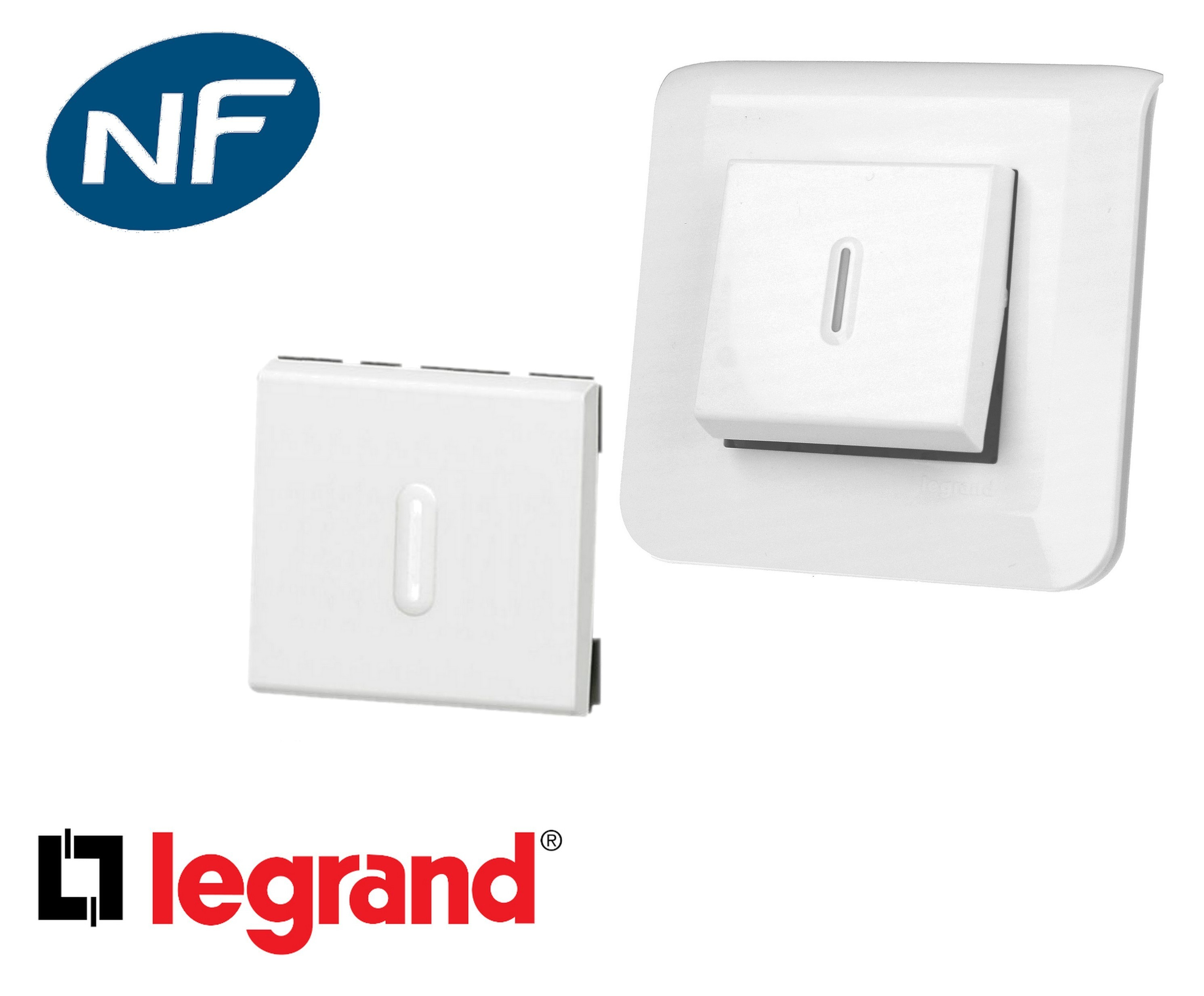 Interrupteur va-et-vient lumineux Legrand Mosaic 