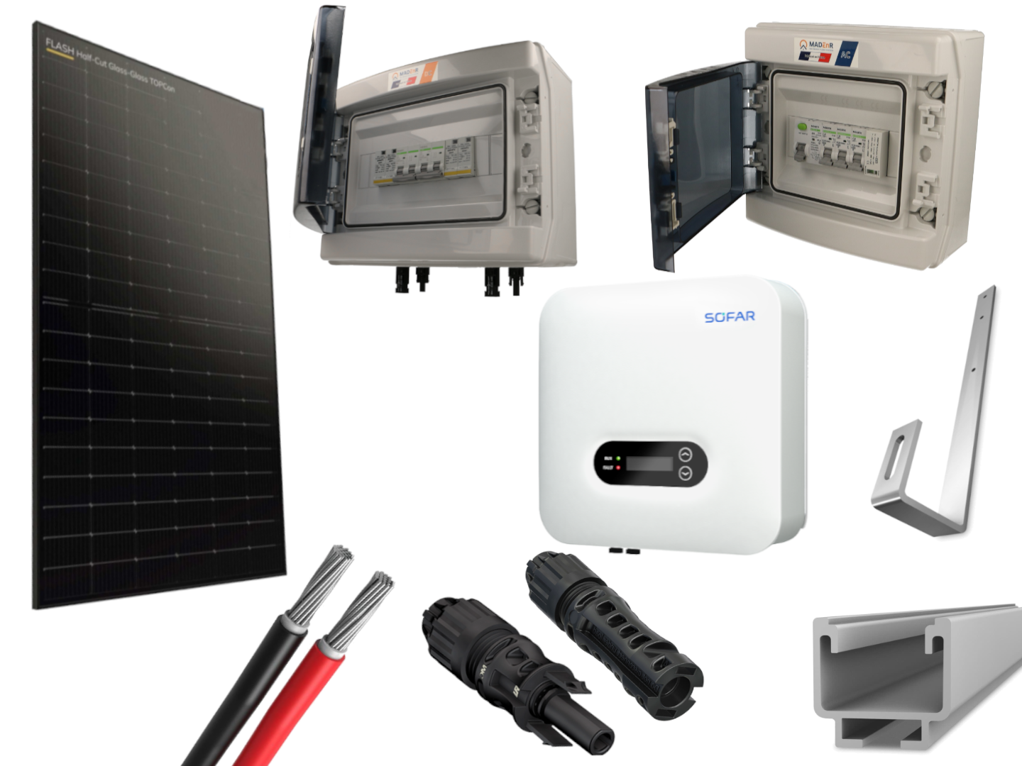 Kit 10 panneaux photovoltaïque pour ardoise onduleur centralisé 5000Wc