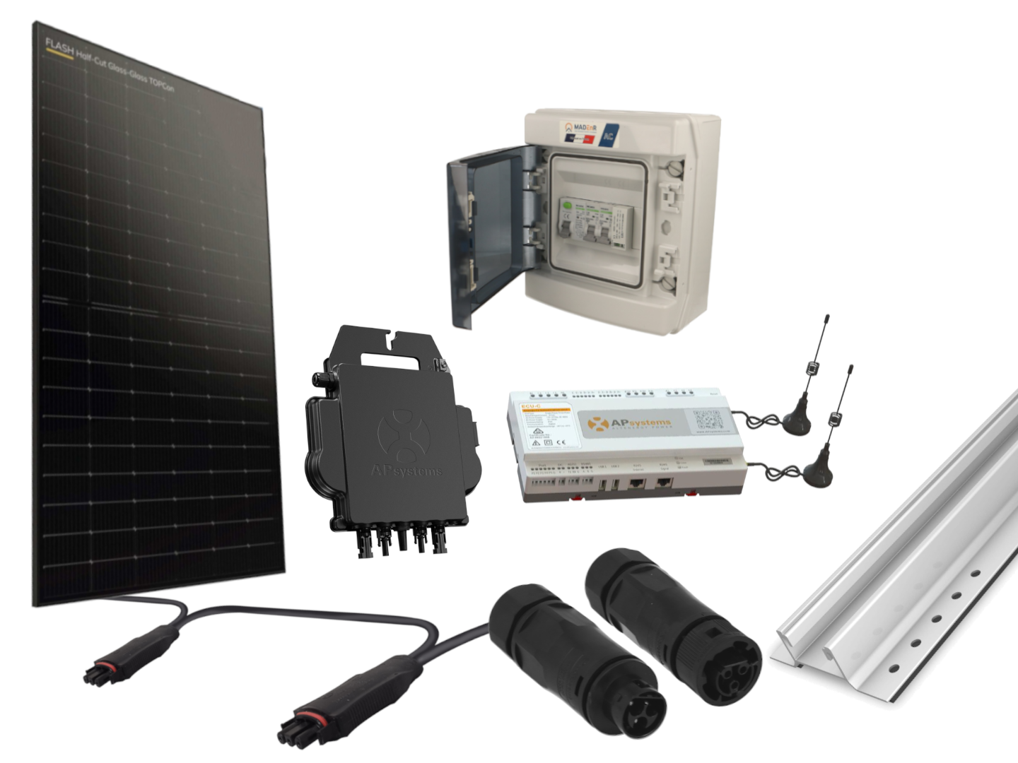 Kit 10 panneaux photovoltaïque pour bac acier micro onduleur 5000Wc