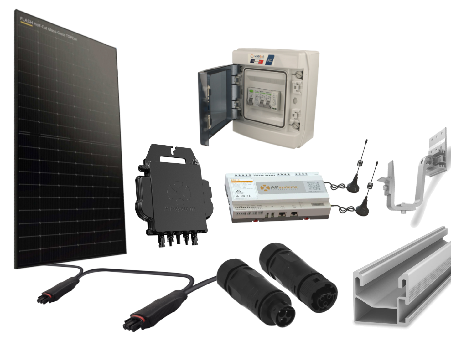 Kit 10 panneaux photovoltaïque pour tuile méca micro onduleur 5000Wc