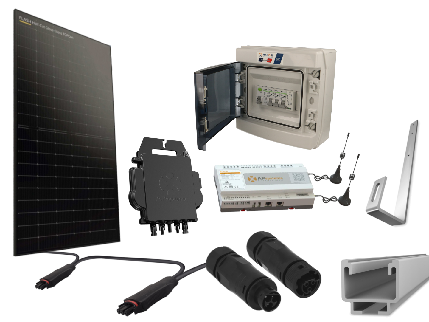 Kit 16 panneaux photovoltaïque pour ardoise micro onduleur 8000Wc