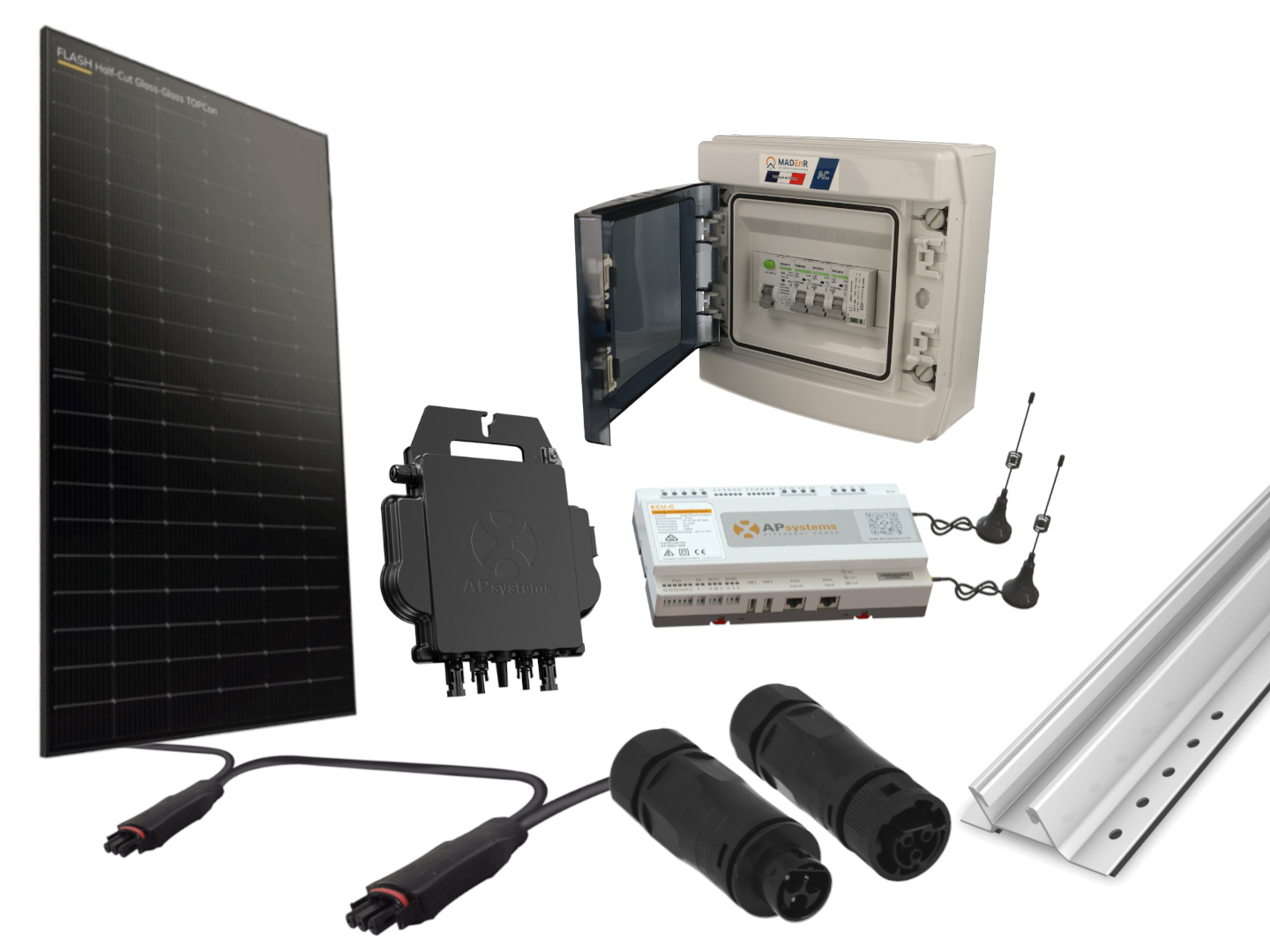 Kit 16 panneaux photovoltaïque pour bac acier micro onduleur 8000Wc