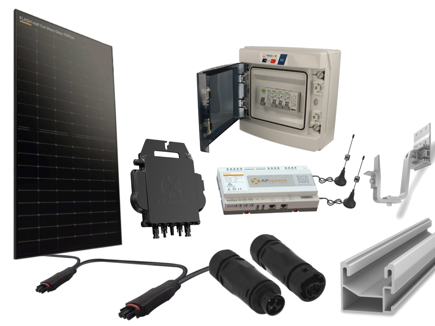 Kit 16 panneaux photovoltaïque pour tuile méca micro onduleur 8000Wc