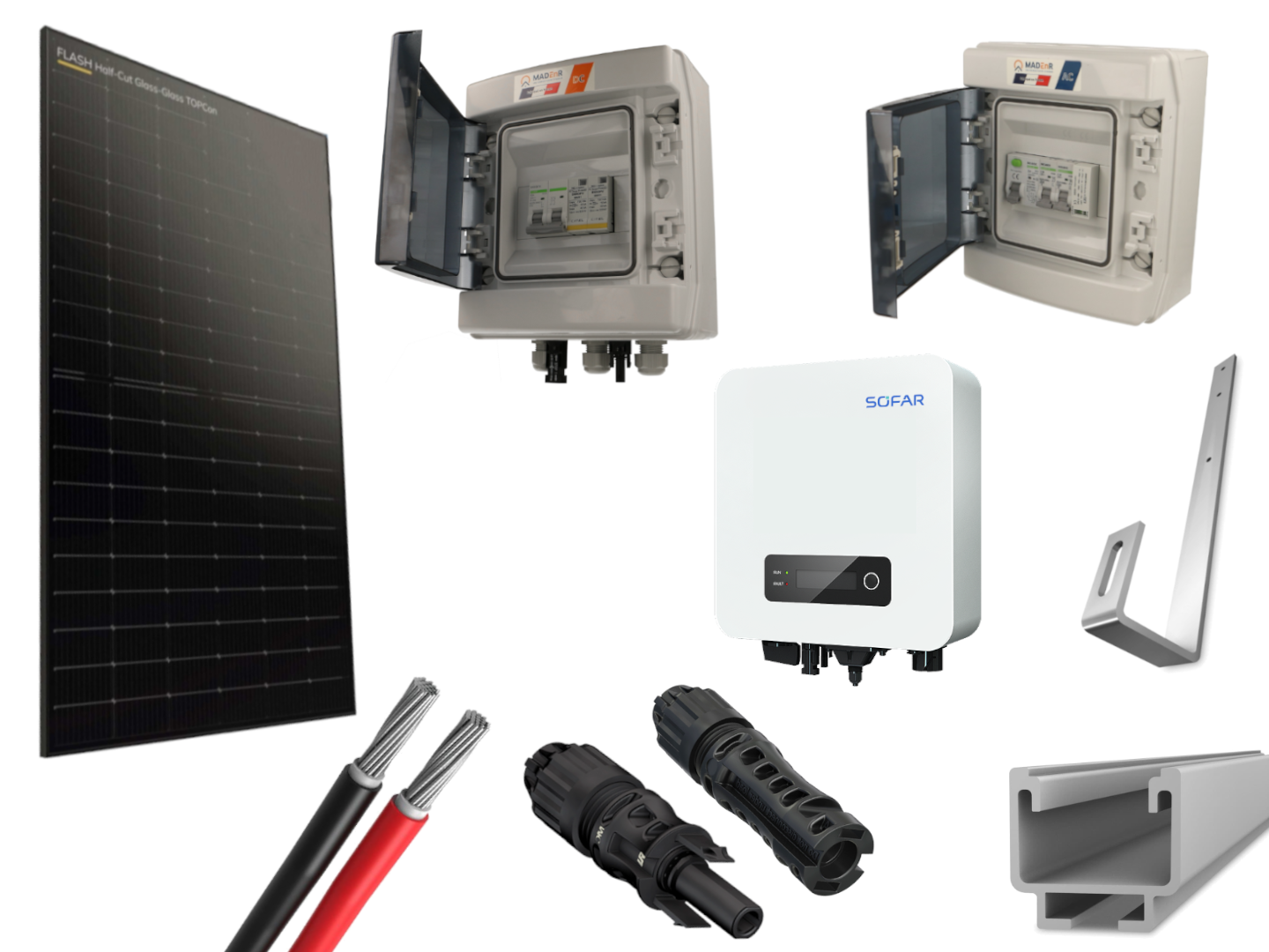 Kit 6 panneaux photovoltaïque pour ardoise onduleur centralisé 3000Wc