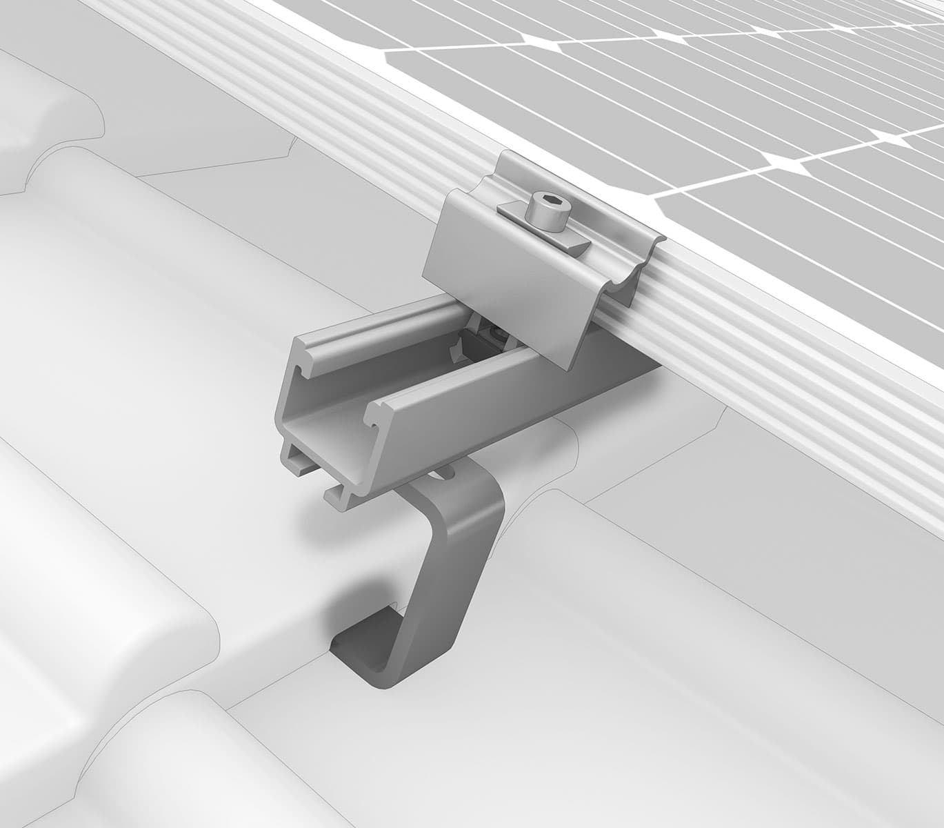 Système de fixation K2 Systems SolidRail pour tuiles plates & ardoise