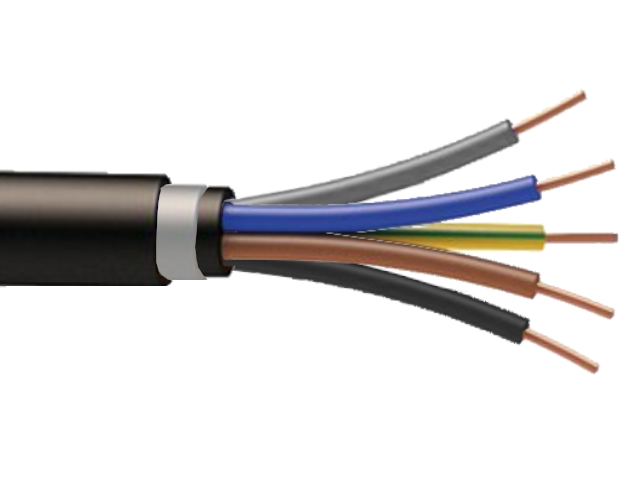 Cable RVFV armé 5G1.5mm² à la coupe (minimum 10m)