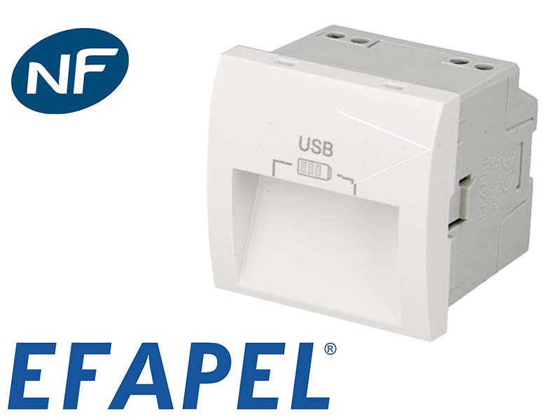 Prise double USB Efapel Quadro 45