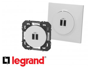 LEGRAND - Prise Electrique Murale + Double Chargeur USB Céliane
