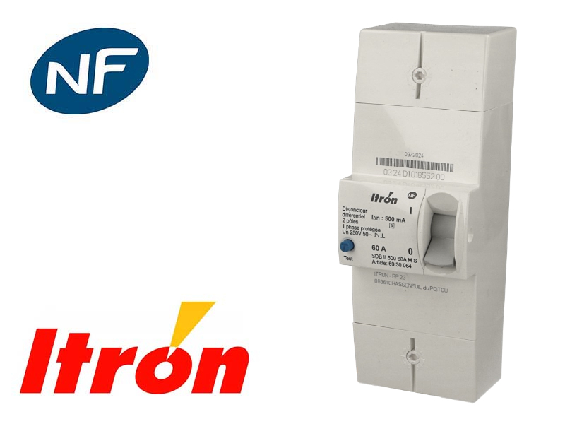 Disjoncteur EDF monophasé sélectif 60A Itron Actaris