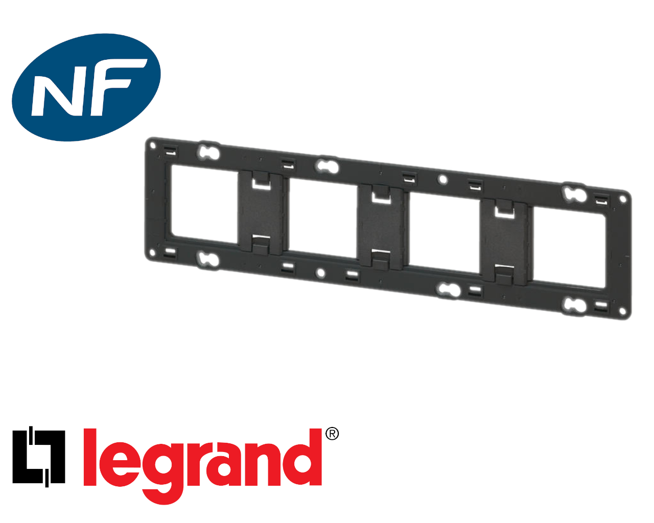 Support de fixation 4 postes Legrand Mosaic composable