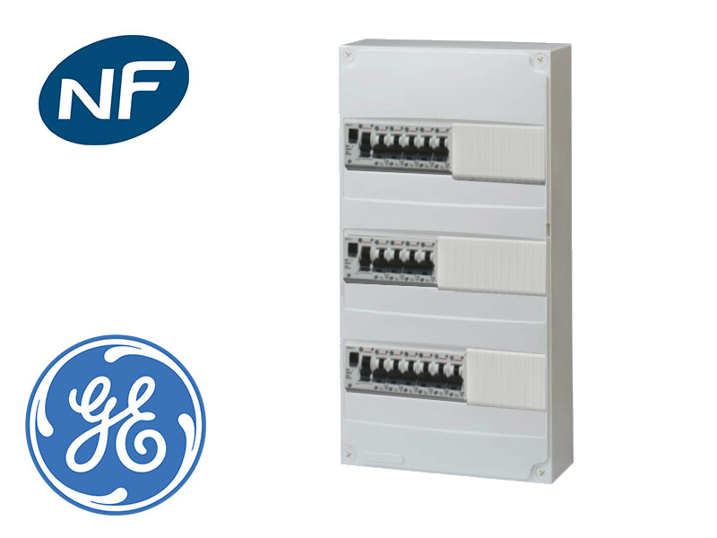 Tableau électrique précâblé pour GTL, 15 disj + 3 ID à borne auto